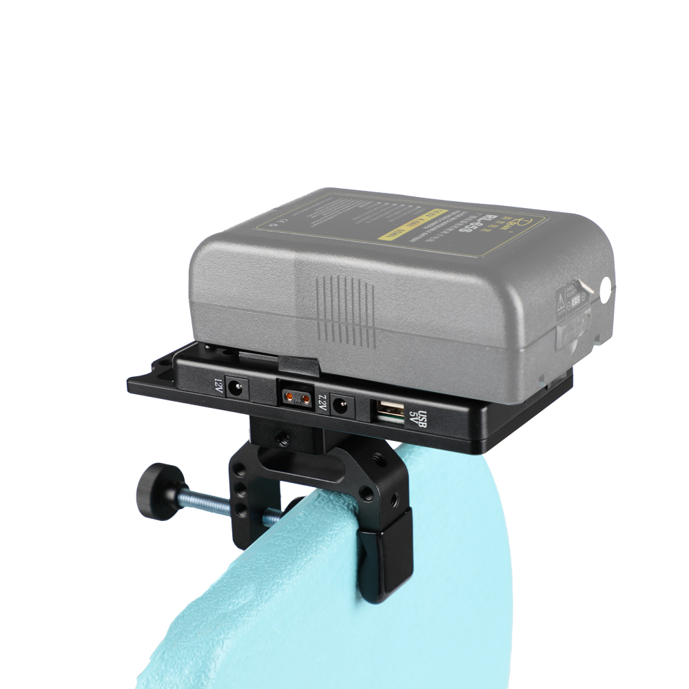 CAMVATE Quick Release V Lock Power Supply Splitter + V Lock Mount Wedge Kit + Robust C Clamp Mount Holder