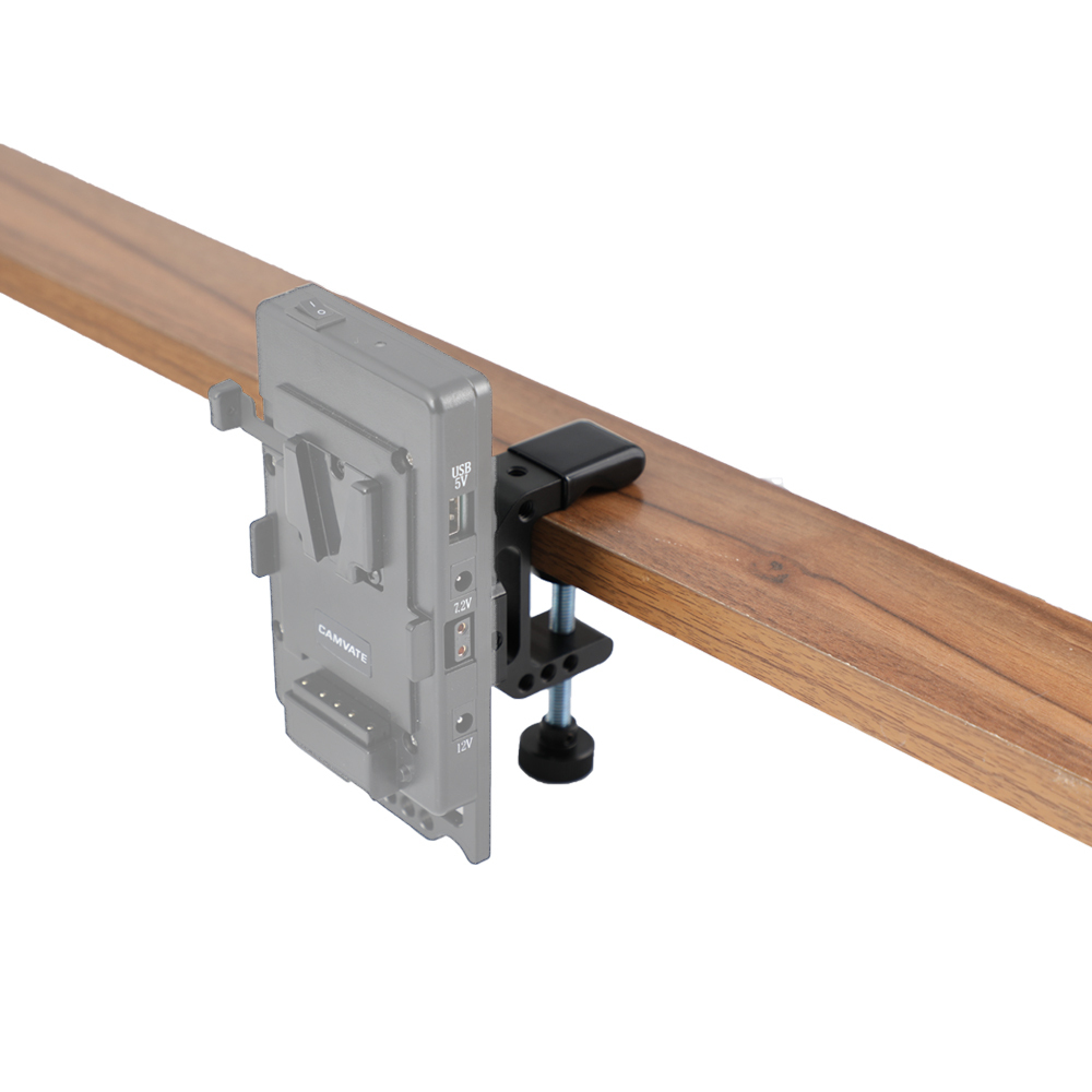 CAMVATE Robust C Clamp With 1/4" Mounting Points + Quick Release V-Lock Mount Wedge Kit