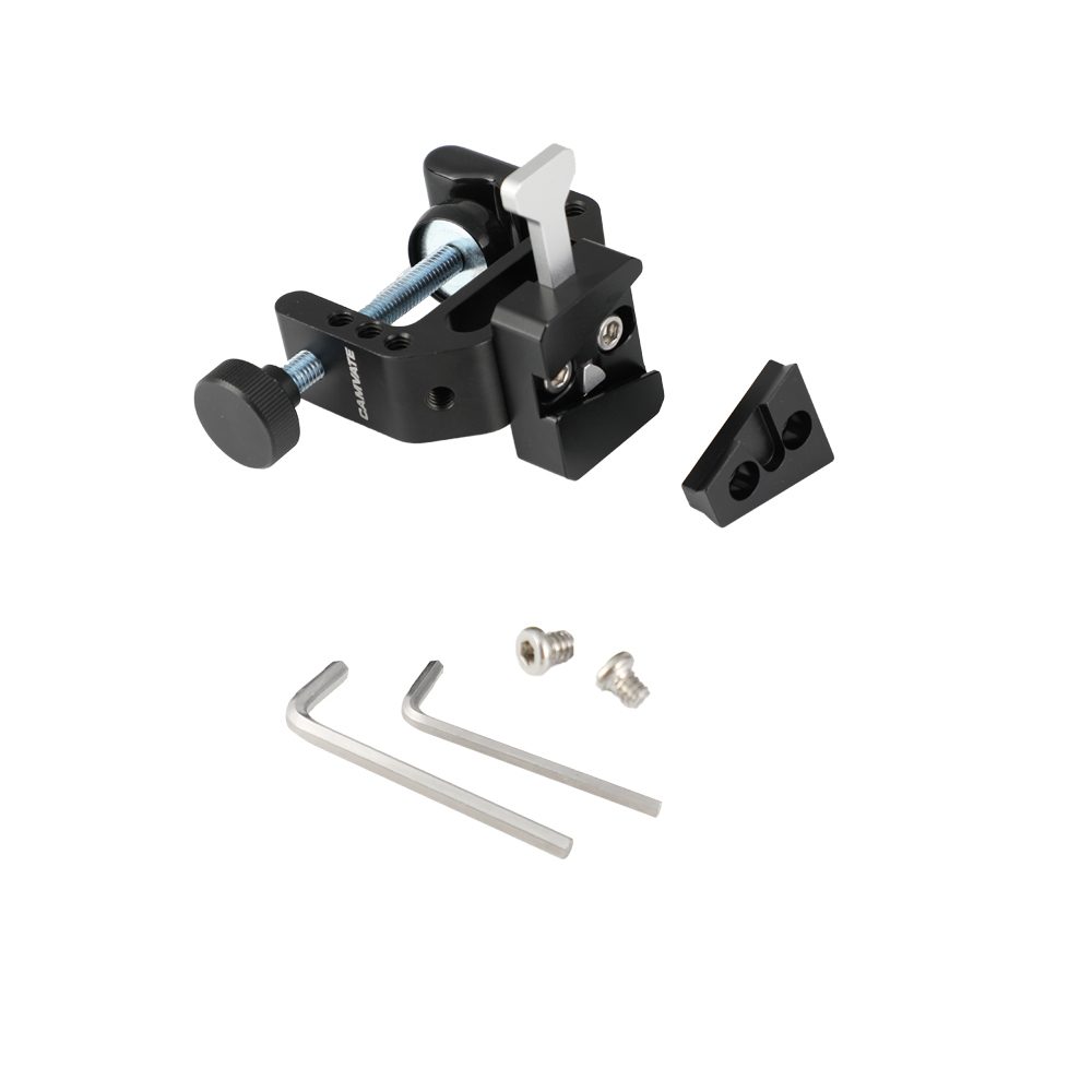 CAMVATE Robust C Clamp With 1/4" Mounting Points + Quick Release V-Lock Mount Wedge Kit