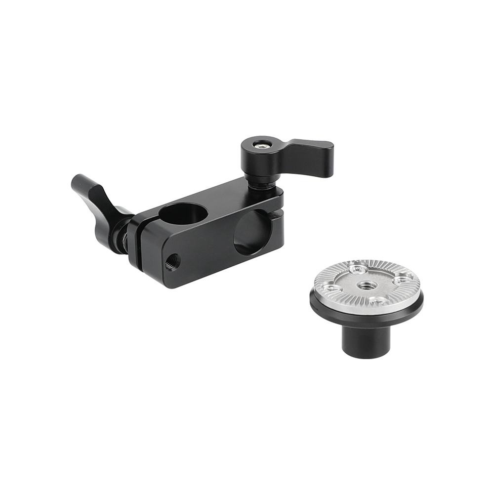 CAMVATE M6 Thread ARRI Rosette Mount With 15mm Micro Rod + 15mm Double-port Rod Clamp Vertical Type