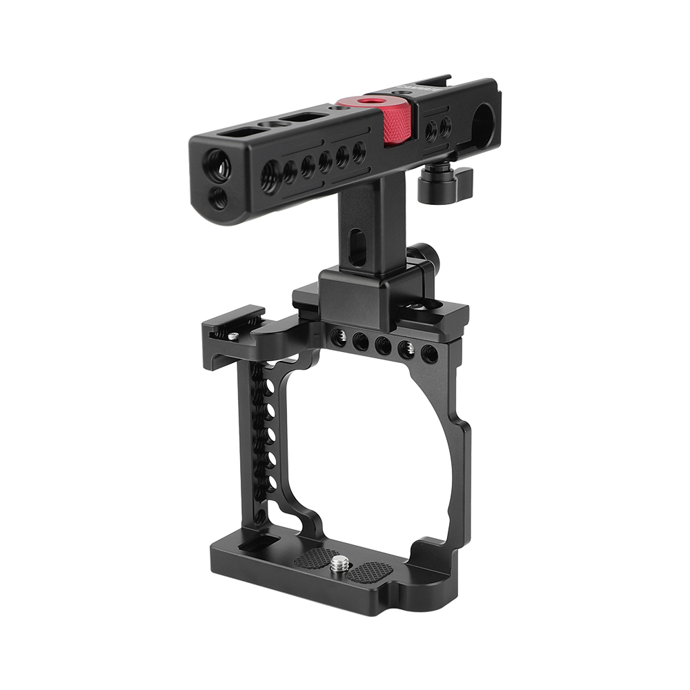 CAMVATE Handheld Camera Cage with QR Cheese Handle for Sony A6600 A6500 A6400 A6000 A6300 (Black)