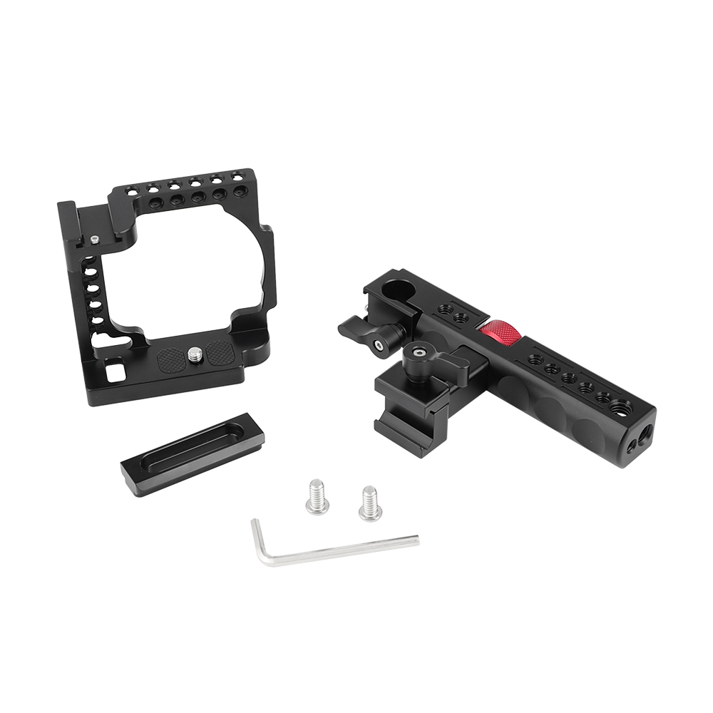 CAMVATE Handheld Camera Cage with QR Cheese Handle for Sony A6600 A6500 A6400 A6000 A6300 (Black)