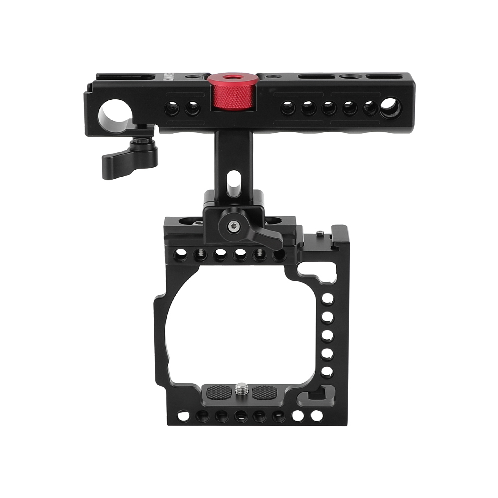 CAMVATE Handheld Camera Cage with QR Cheese Handle for Sony A6600 A6500 A6400 A6000 A6300 (Black)
