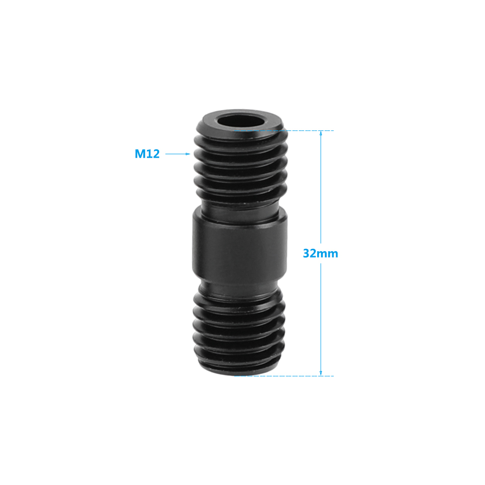CAMVATE M12 Thread Rod Extension Connector (Black) for 15mm Rail Support System (pack of 2)