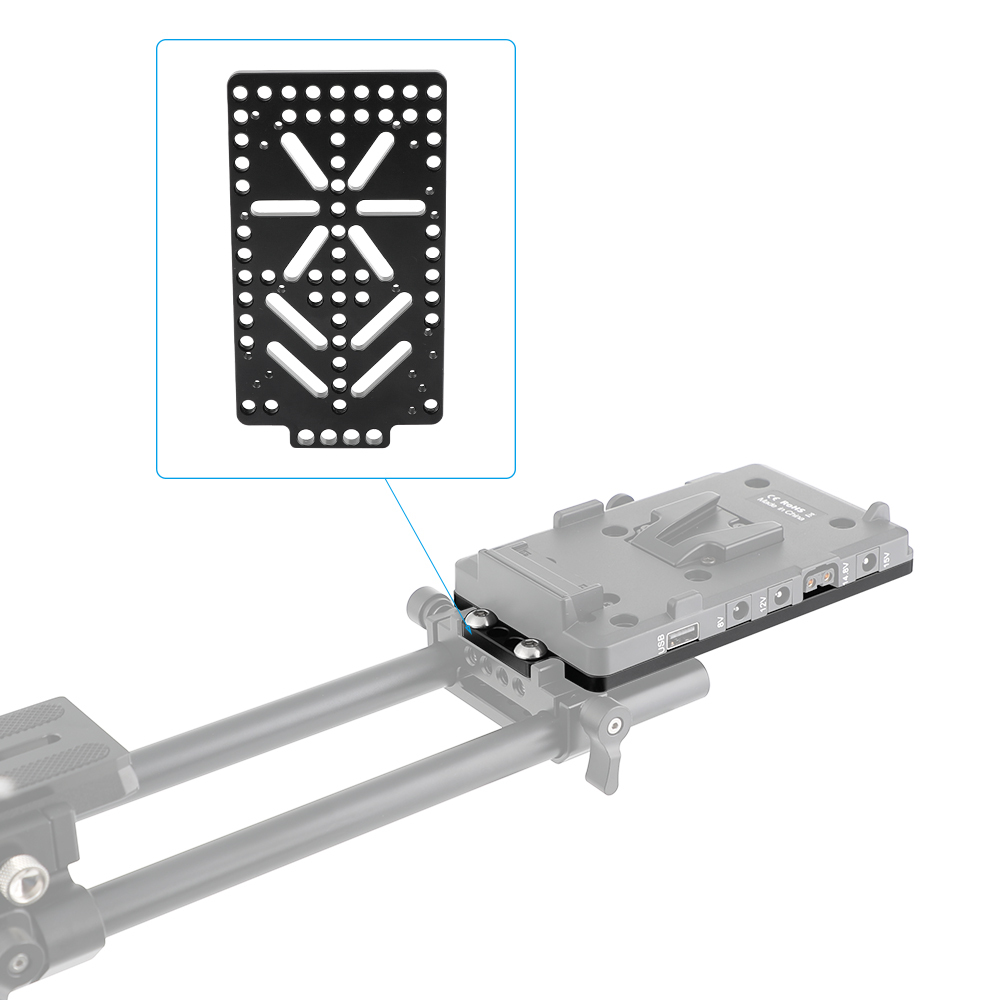CAMVATE Aluminum Cheese Plate Battery Backboard For V Lock Power Supply Plate Power Distributor Adapter