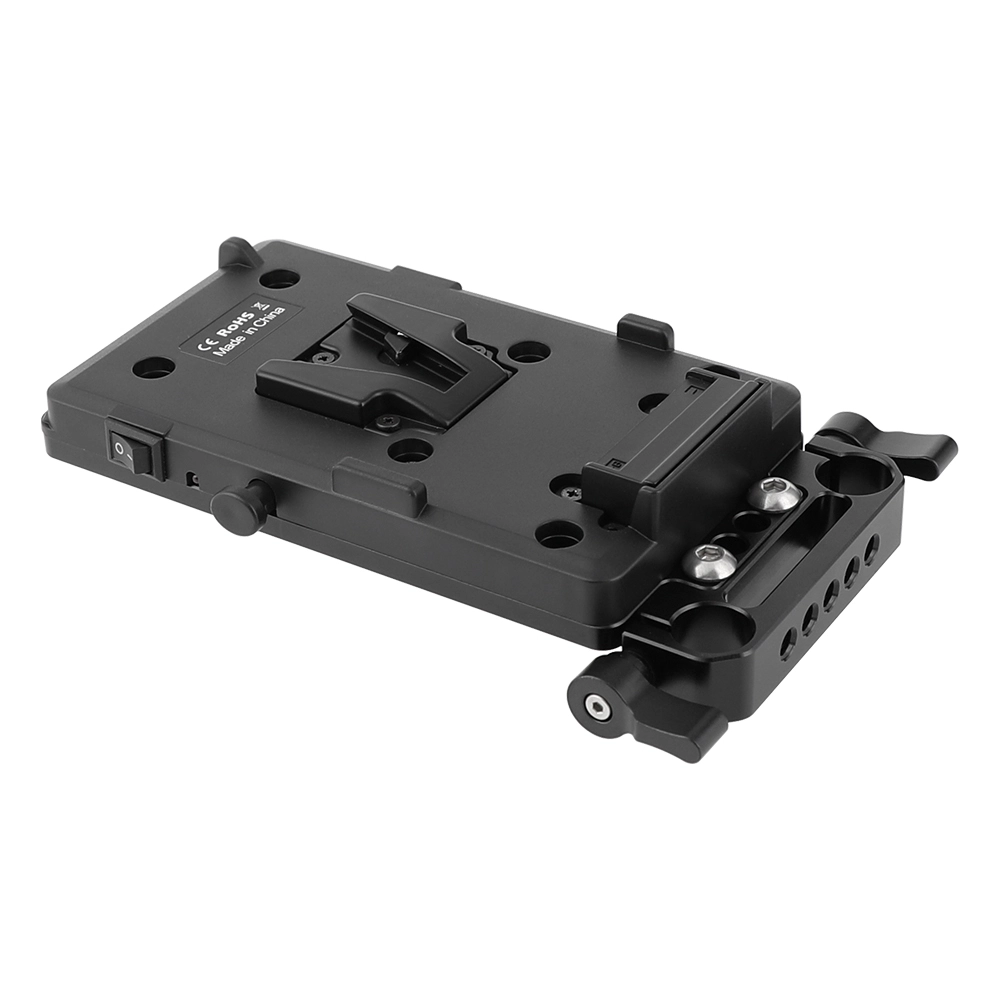 Soporte De Liberación Rápida V-Lock CAMVATE | Placa Base Con Puntos De Fijación 1/4" | Aleación De Aluminio | Para Baterías De Cámara Y Accesorios | Peso 55,8 G