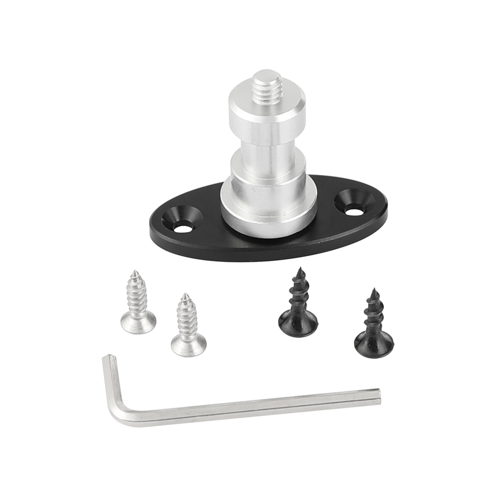 CAMVATE 1/4"-20 Male Thread Screw Connector With Oval Base For Wall / Table / Ceiling Mounted Accessory