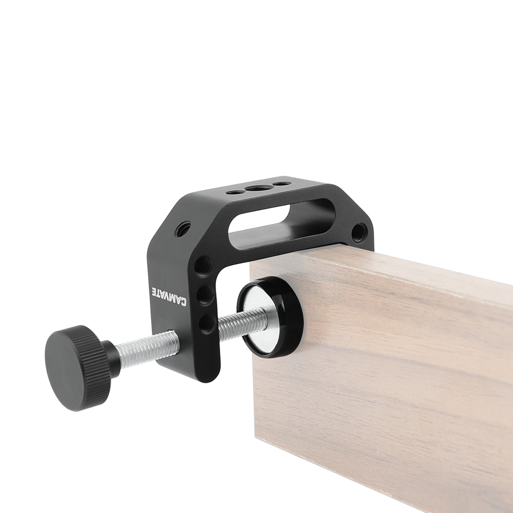 CAMVATE Universal C-Clamp Aluminum Support Clamp Desktop Mount Holder Stand with 1/4inch-20 & 3/8inch -16 Metal Female Socket