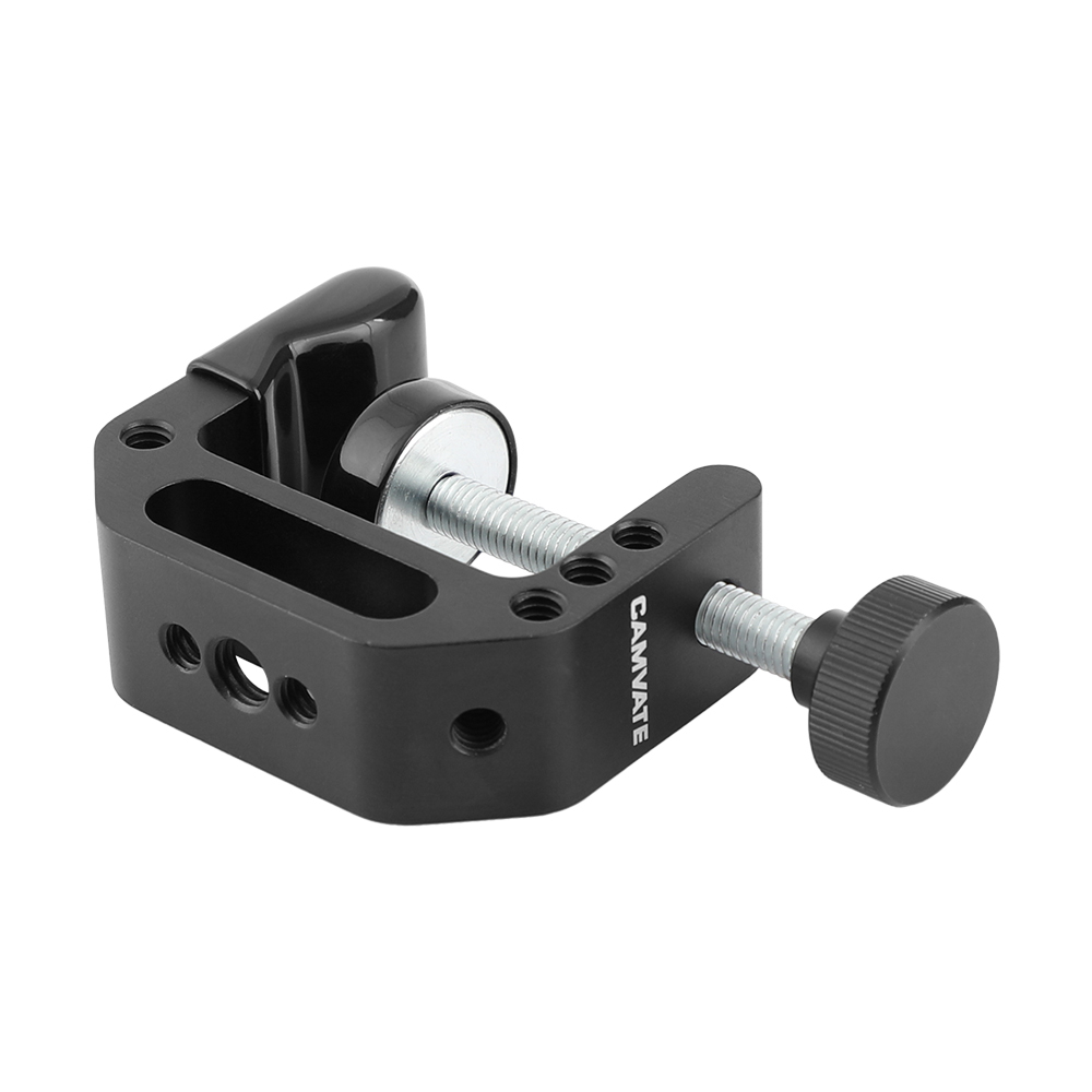 CAMVATE Universal C-Clamp Aluminum Support Clamp Desktop Mount Holder Stand with 1/4inch-20 & 3/8inch -16 Metal Female Socket