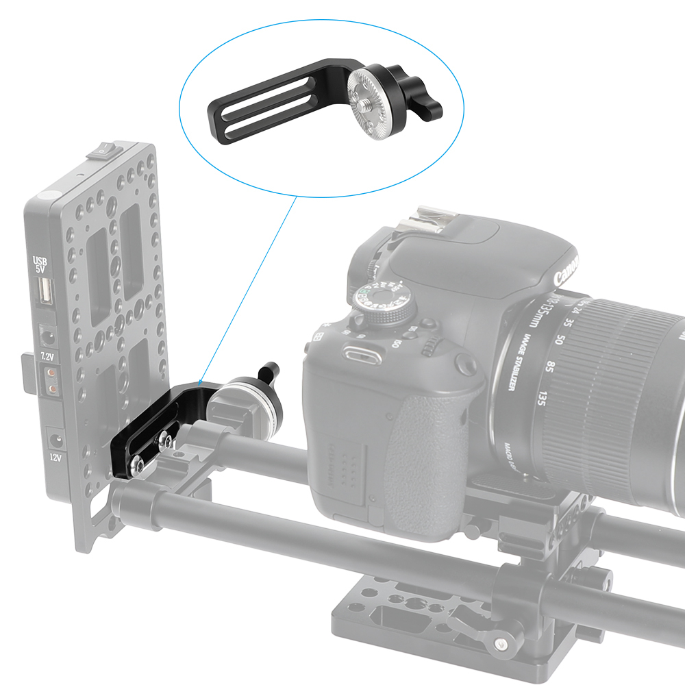 CAMVATE Standard ARRI Rosette Extension Part With M6 Lock Knob & Double 1/4" Mounting Groove