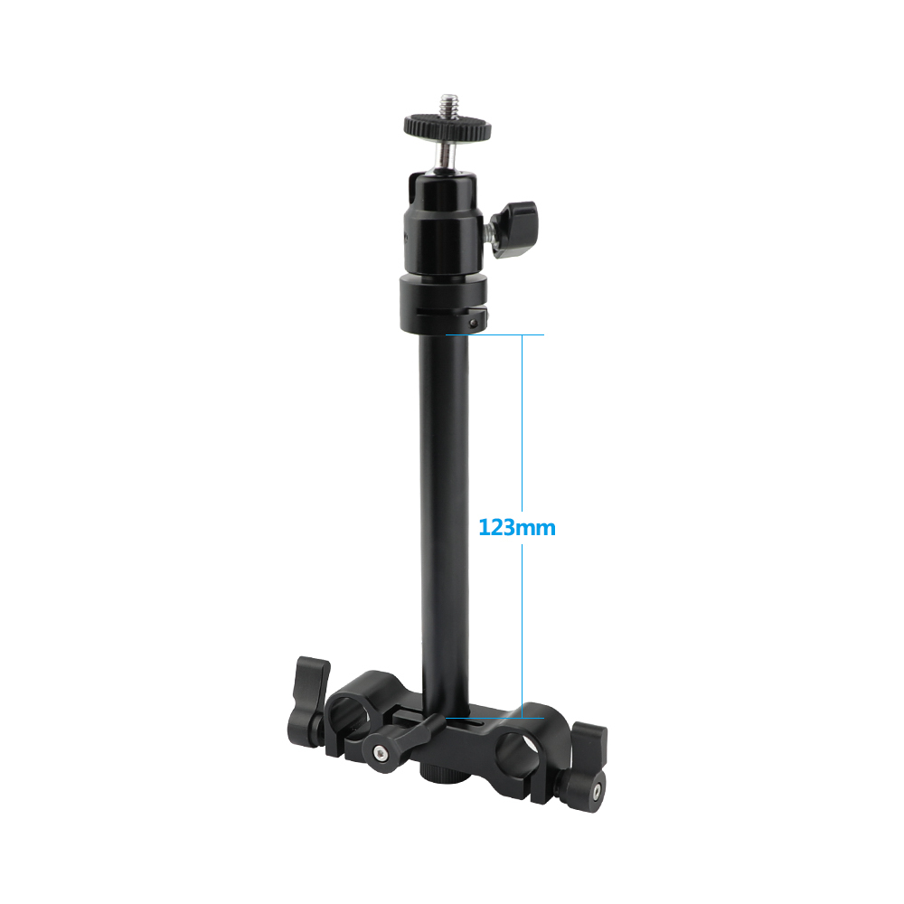 CAMVATE Adjustable Support Holder Ball Head With 1/4" Male Thread Mount + 15mm Aluminum Rod & Rail Block