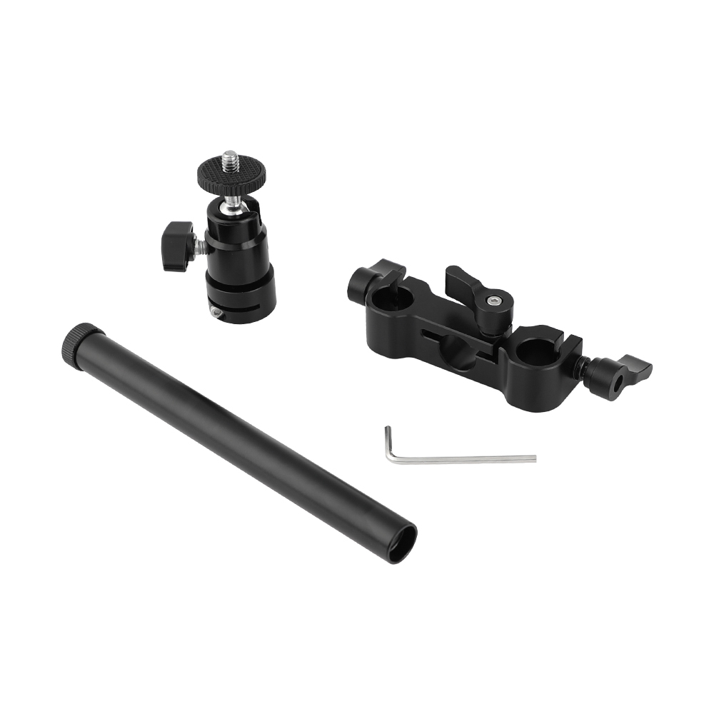 CAMVATE Adjustable Support Holder Ball Head With 1/4" Male Thread Mount + 15mm Aluminum Rod & Rail Block