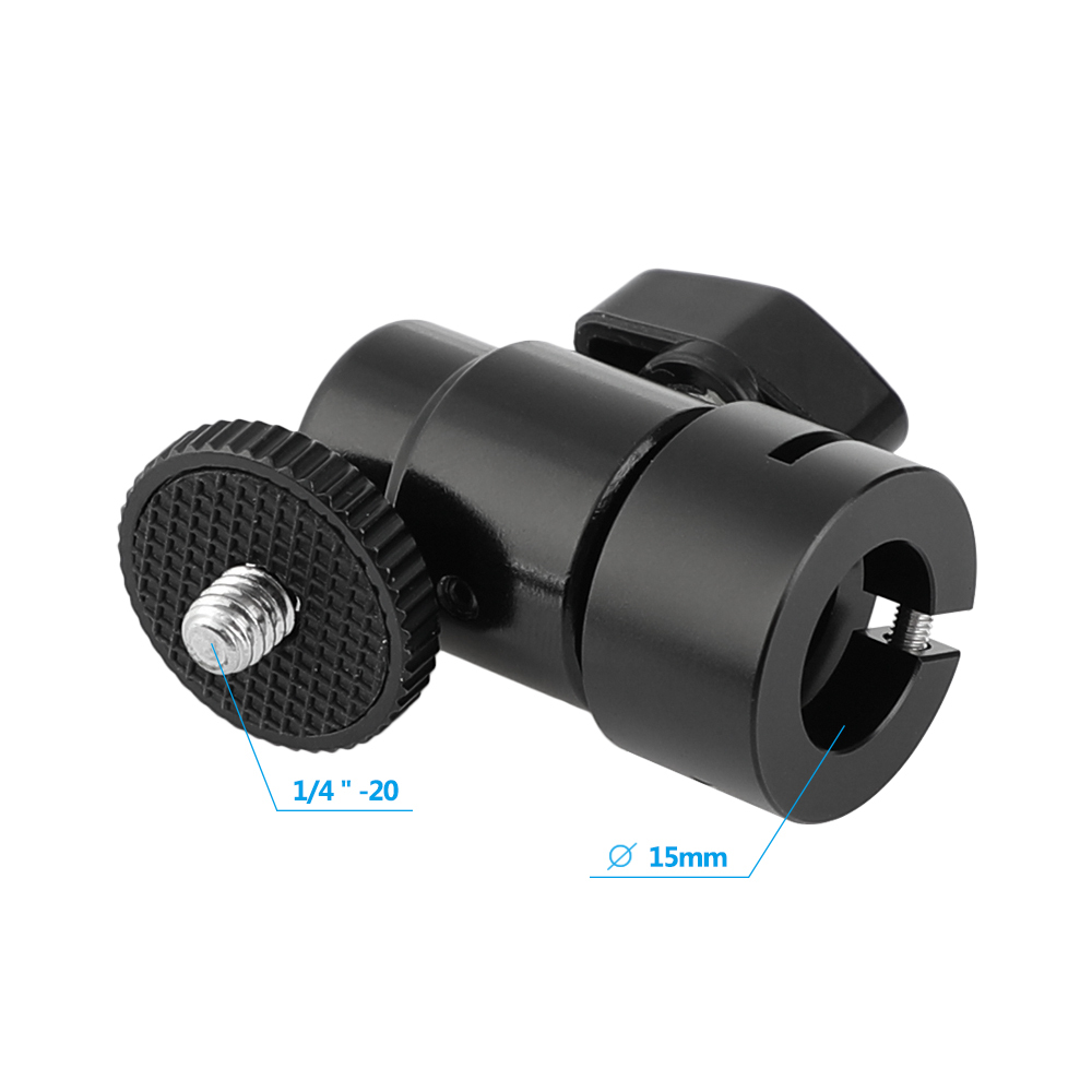 CAMVATE Versatile Ball Head Support Holder With 1/4" Male Thread Mount & Standard 15mm Rod Port
