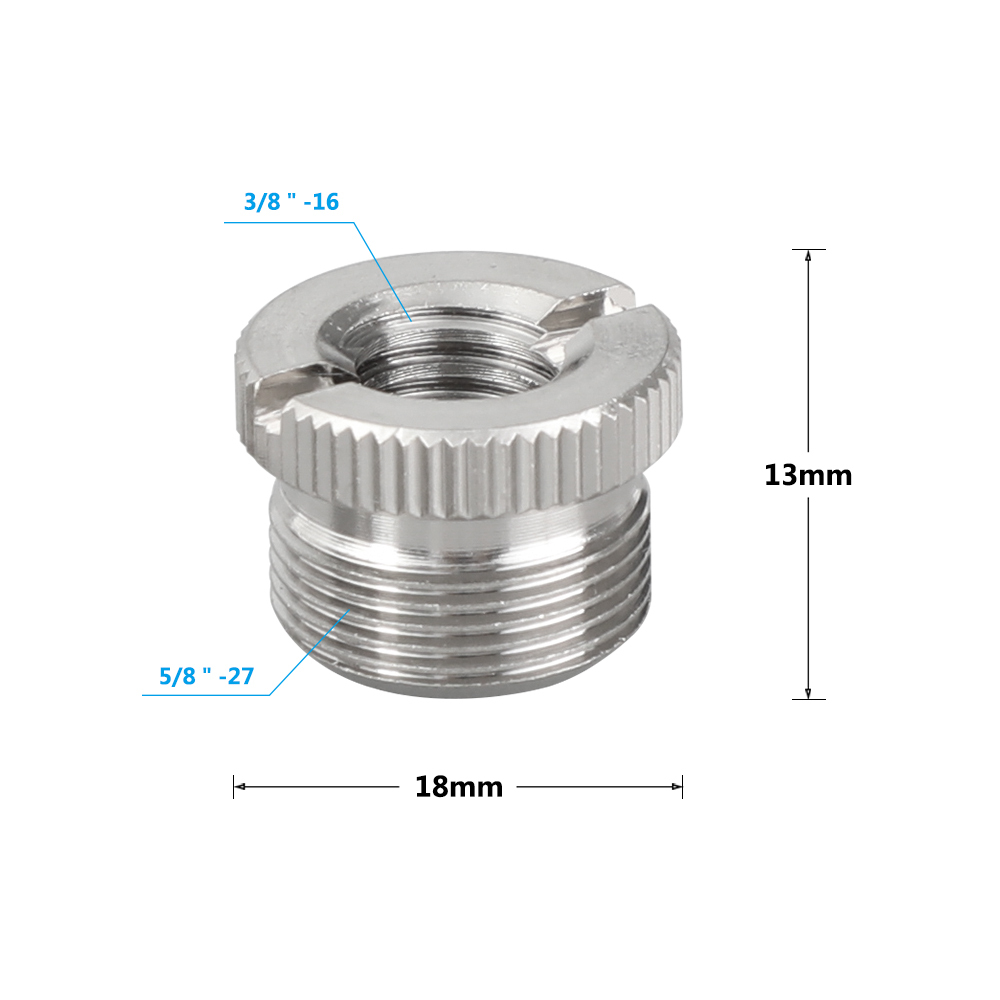 CAMVATE 2" Aluminum Micro Rod With 5/8"-27 Female To 5/8"-27 Male Thread + Assorted Thread Screw Adapters For Microphone Mount