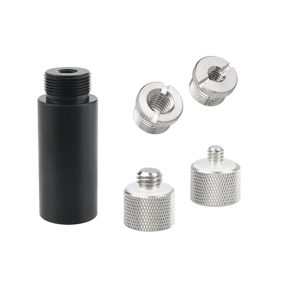 CAMVATE 2" Aluminum Micro Rod With 5/8"-27 Female To 5/8"-27 Male Thread + Assorted Thread Screw Adapters For Microphone Mount