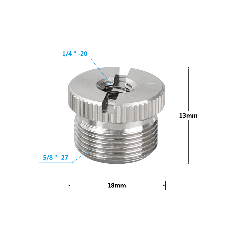 CAMVATE 2" Aluminum Micro Rod With 5/8"-27 Female To 5/8"-27 Male Thread + Assorted Thread Screw Adapters For Microphone Mount