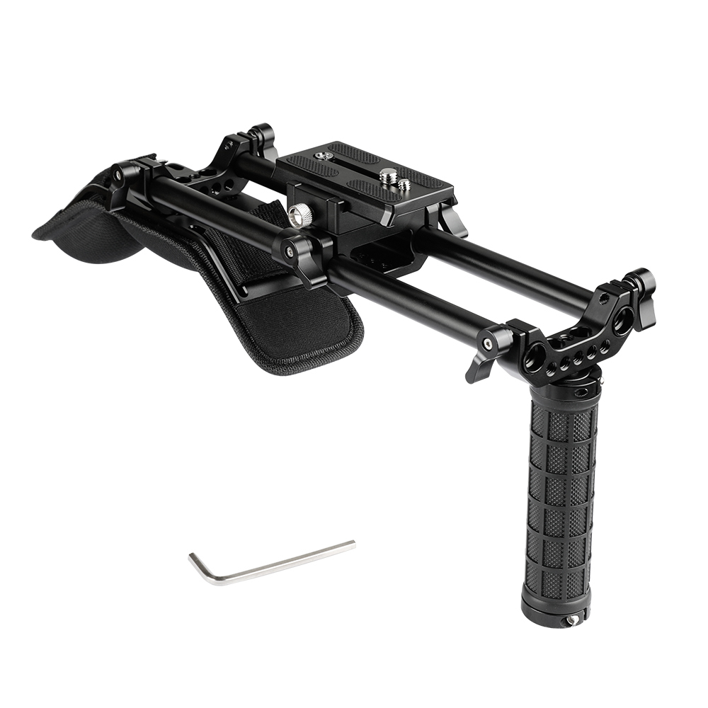CAMVATE Shoulder Mount Kit With 15mm Rod System & Manfrotto QR Plate For DSLR Video Cameras And DV Camcorders