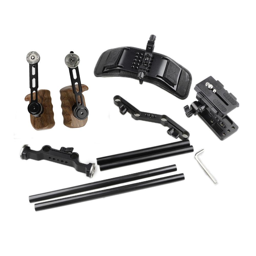 CAMVATE Pro Camcorder Shoulder Mount HDSLR Camera Support Rig With ARRI Rosette Handgrips