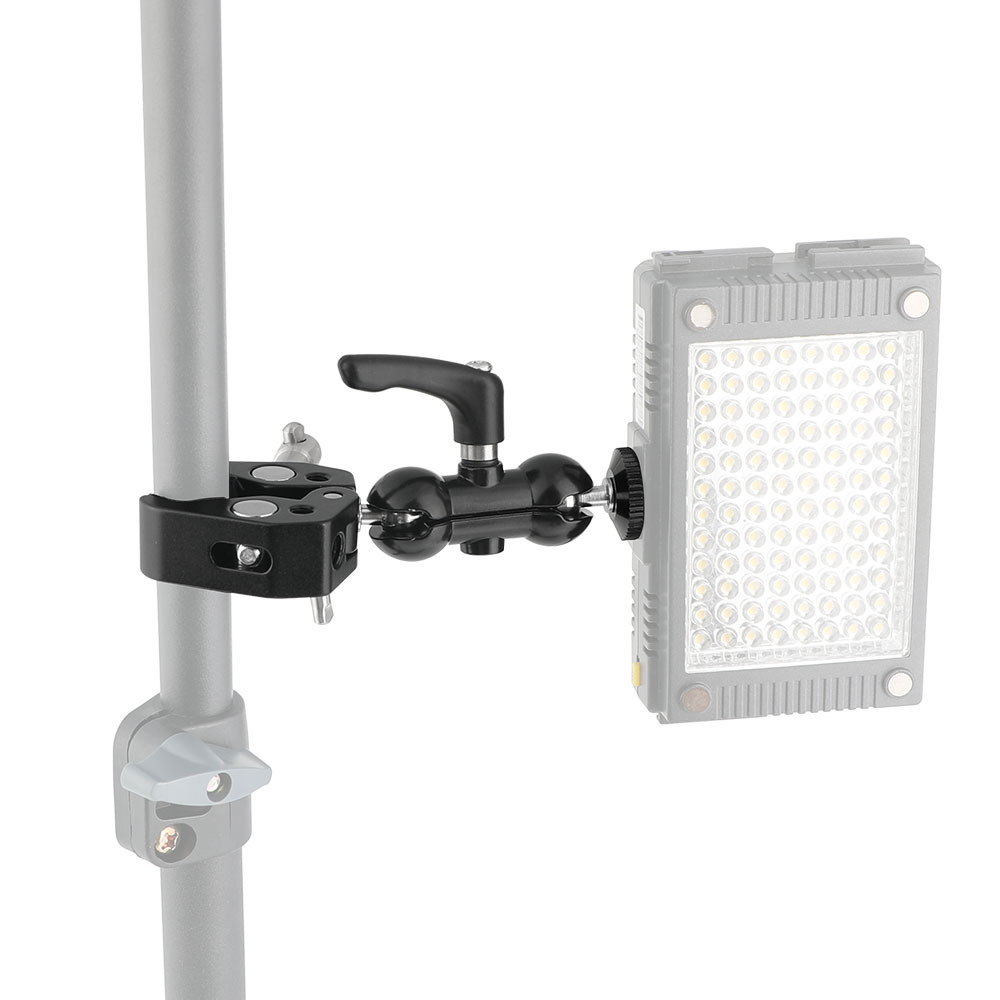 CAMVATE Upgraded Ball Head Mount 1/4" Threads With Super Robust Central Lock Knob + Super Crab Gripper Clamp Universal Use