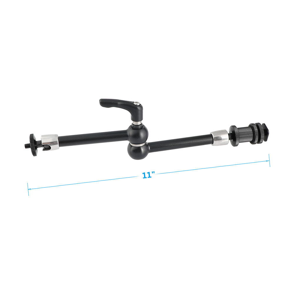 CAMVATE 11" Articulating Magic Arm With 1/4" Ball Heads & Strengthened Central Lock Knob + Shoe Mount Adapter (Upgraded Version)