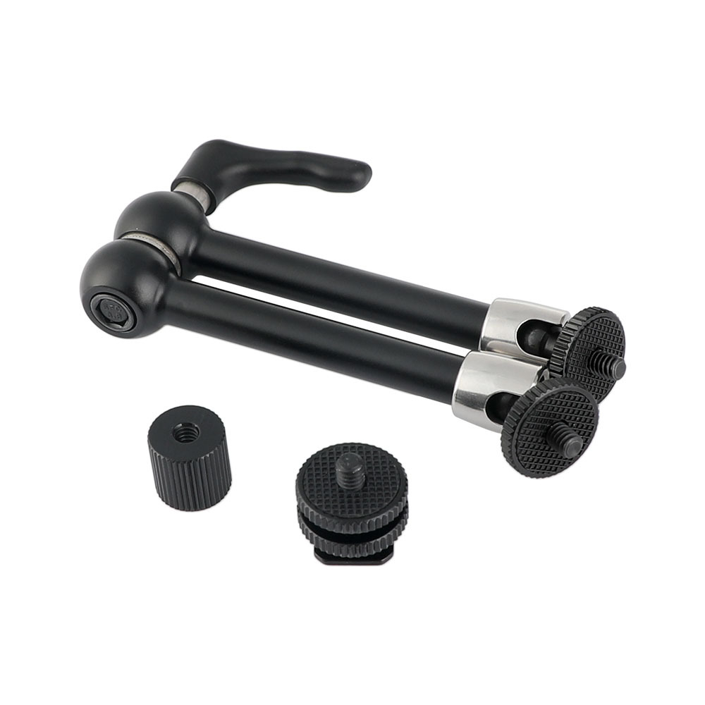CAMVATE 11" Articulating Magic Arm With 1/4" Ball Heads & Strengthened Central Lock Knob + Shoe Mount Adapter (Upgraded Version)