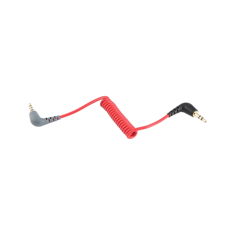 CAMVATE 3.5mm Right-Angle TRS To 3.5mm Right-Angle TRRS Coiled Cable For Smartphone