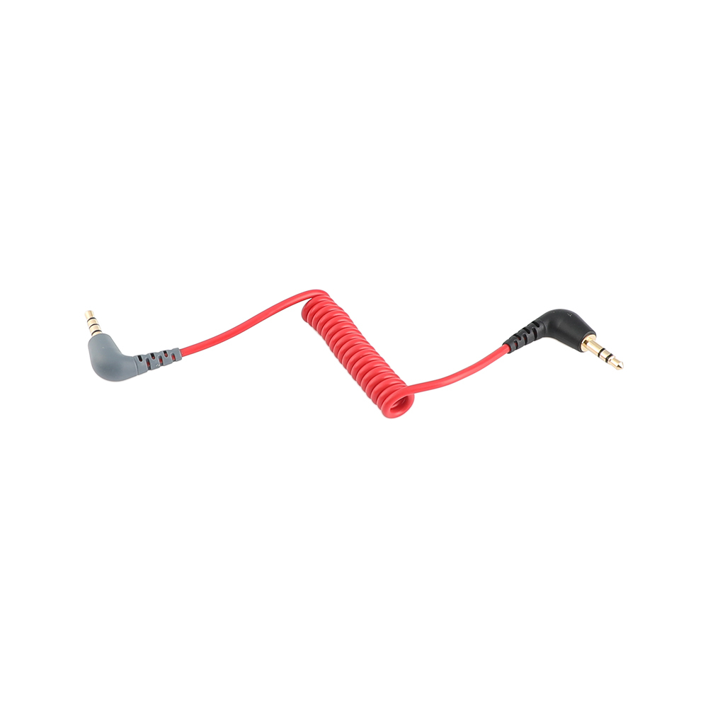 CAMVATE 3.5mm Right-Angle TRS To 3.5mm Right-Angle TRRS Coiled Cable For Smartphone