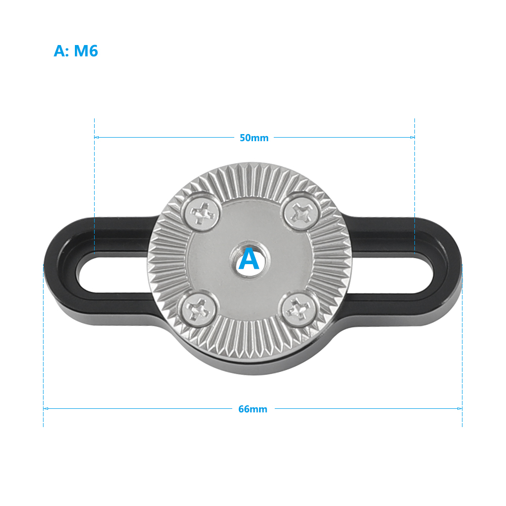 CAMVATE Standard ARRI Rosette Connecting Mount With M6 Female Thread & 1/4" Mounting Groove Both Sides