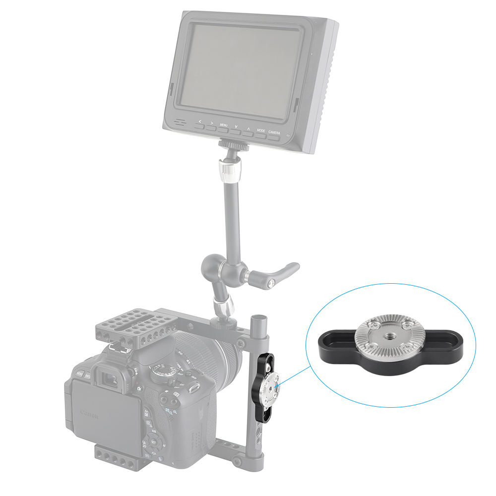CAMVATE Standard ARRI Rosette Connecting Mount With M6 Female Thread & 1/4" Mounting Groove Both Sides