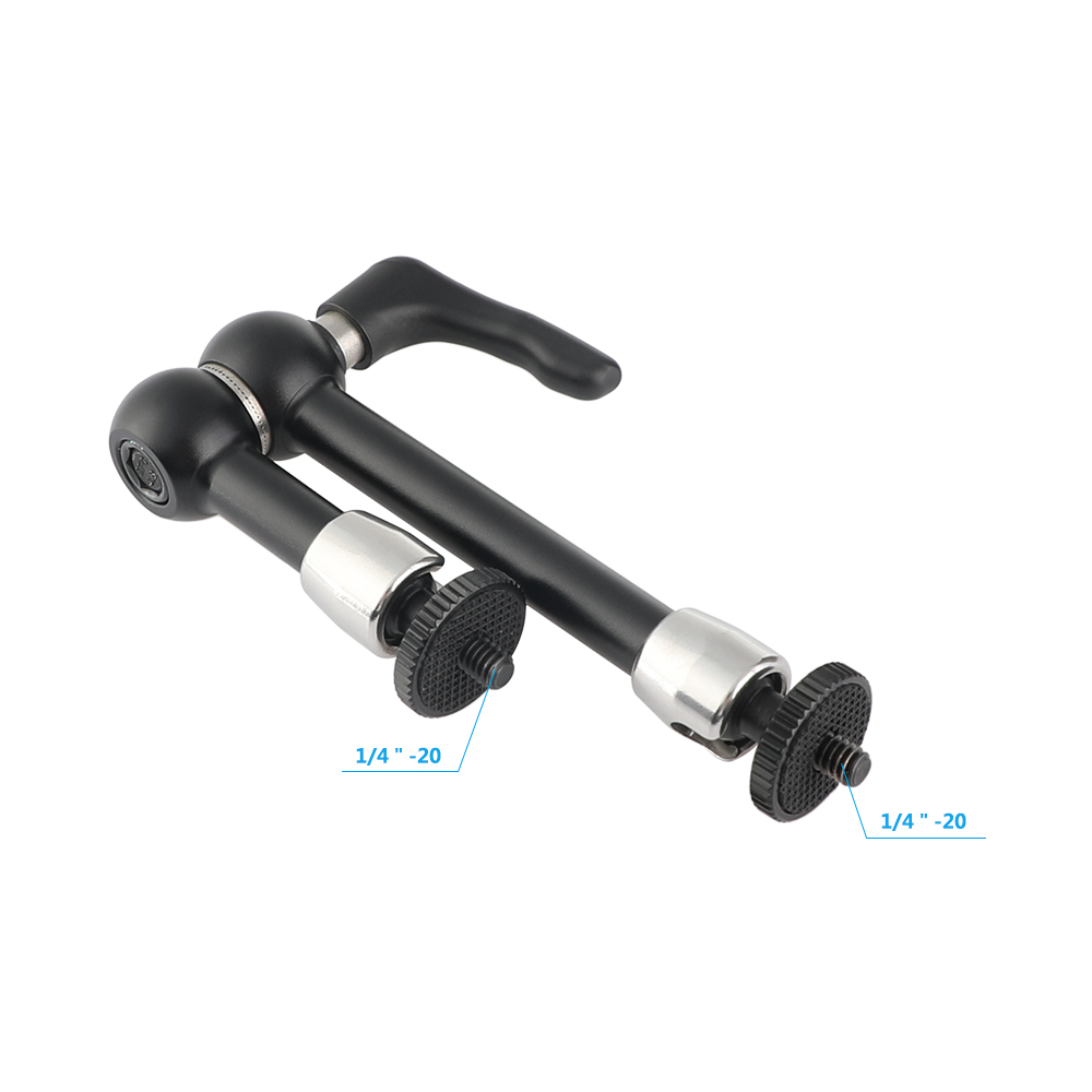 CAMVATE Upgraded 8" Articulating Magic Arm With Double-end 1/4" Ball Head Adapter & Strengthened Central Lock Knob