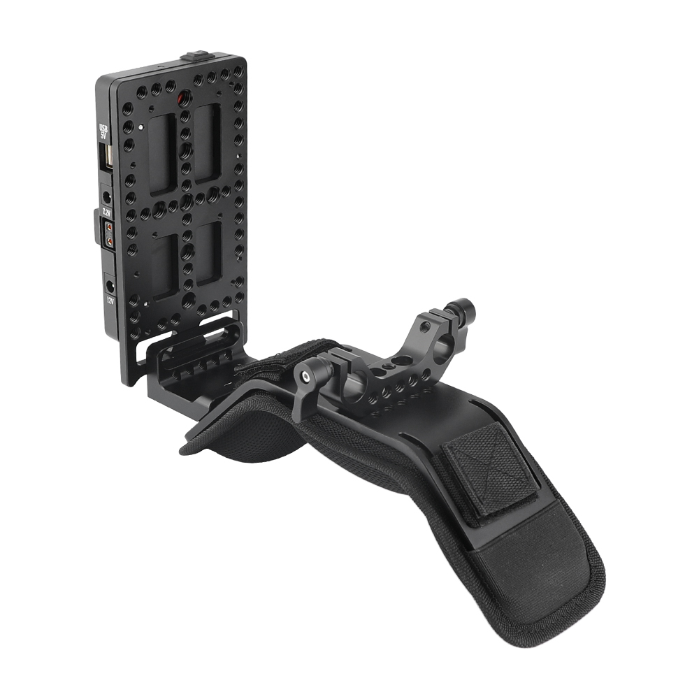 CAMVATE Padded Shoulder Mount With Frontward V Lock Mount Power Distributor Adapter & 15mm Railblock