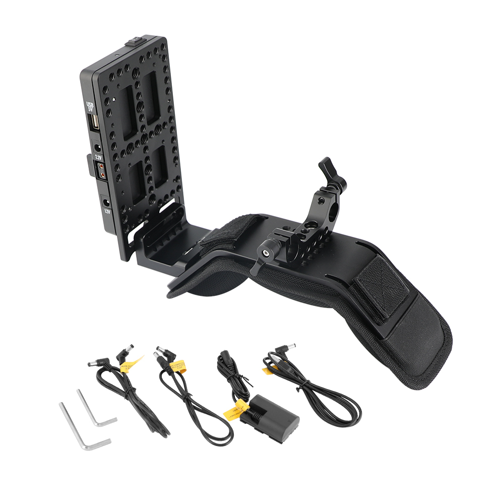 CAMVATE Padded Shoulder Mount With Frontward V Lock Mount Power Distributor Adapter & 15mm Railblock
