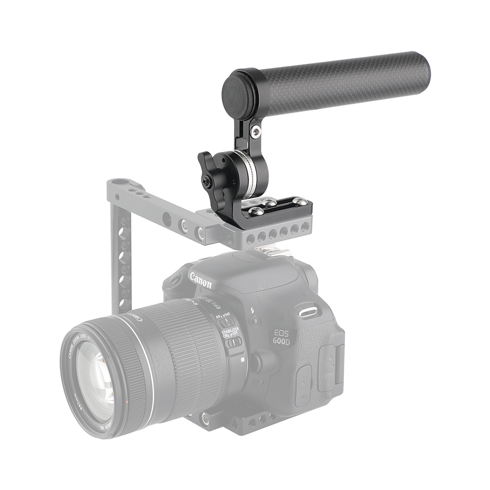 CAMVATE Top Handle Grip (Carbon Fiber Construction) With Adjustable ARRI Rosette Mount Handle Seat For DSLR Camera Cage Kit