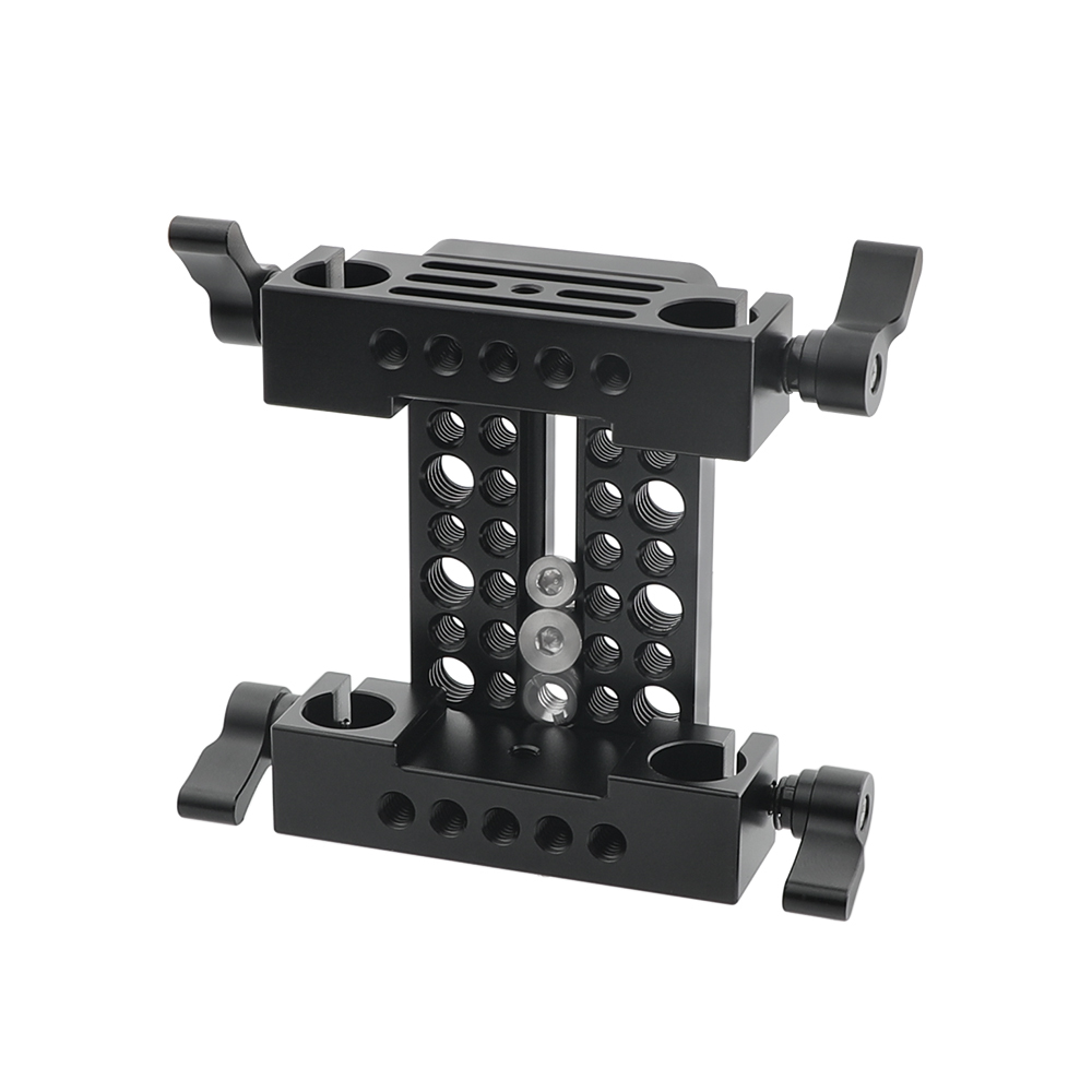 CAMVATE Bottom Cheese Plate With Double 15mm LWS Rod Holder For DSLR Camera Cage Rig Rod Support Setup