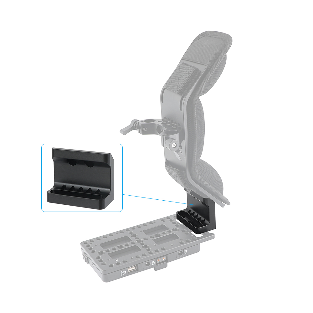 CAMVATE Right-angle Connecting Plate Extension Gadget With 1/4" Mounting Points & Groove For DSLR Camera Shoulder Mount Pad