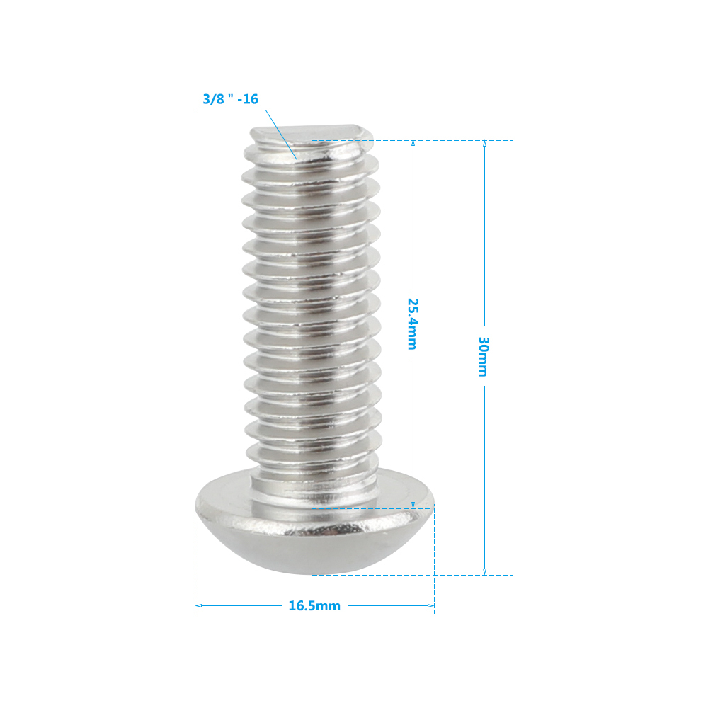 CAMVATE 3/8"-16 Male Thread Screw Adapter Hexagon Socket Head 1" Long For DSLR Camera Cage Rig Photographic Accessories (2 Pieces)