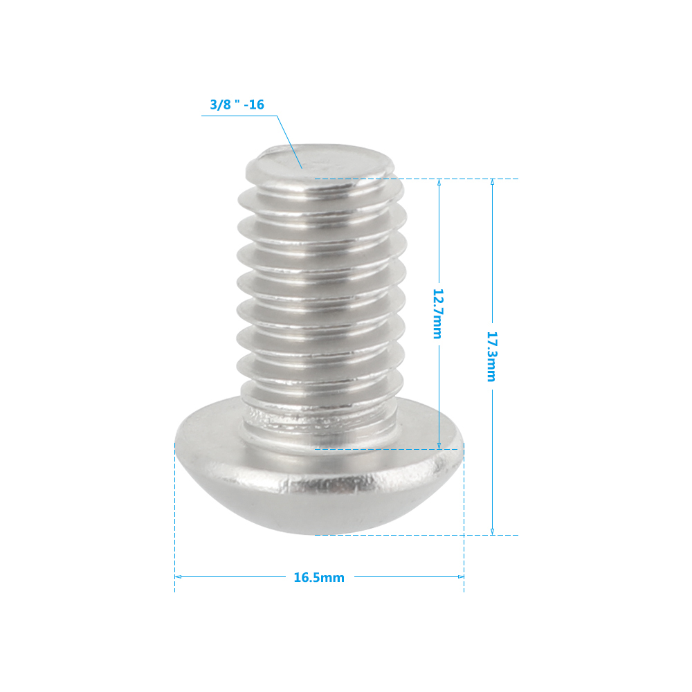 CAMVATE 3/8"-16 Male Thread Screw Adapter Hexagon Socket Head 1/2 Inch Long For DSLR Camera Cage Rig Photographic Accessories (2 Pieces)