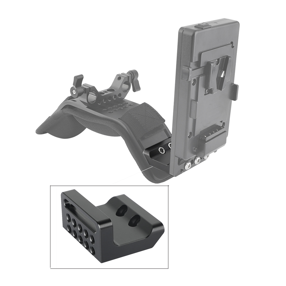 CAMVATE Right-angle Connecting Plate Extension Gadget With 1/4" Mounting Points & Groove For DSLR Camera Shoulder Mount Pad