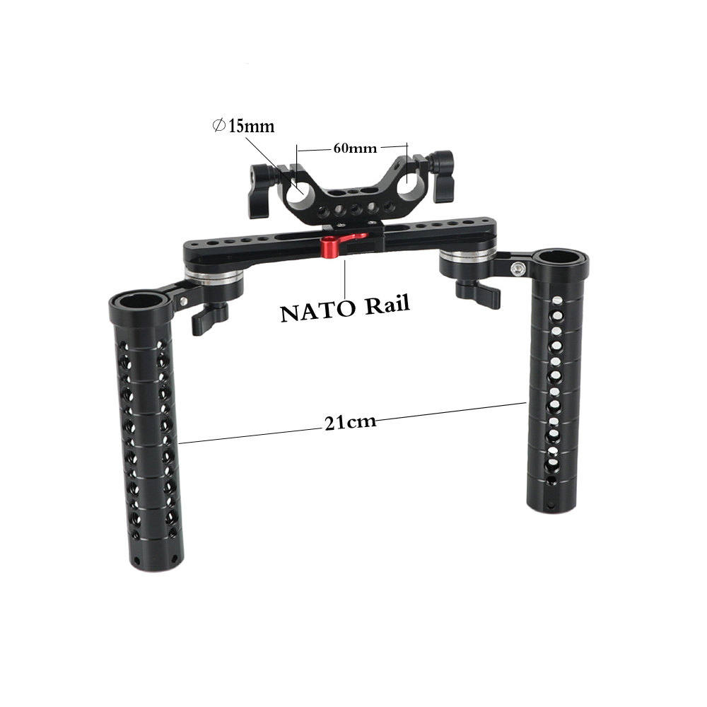 CAMVATE Pro Shoulder Mount Rig With Manfrotto Baseplate & Rosette Cheese Handgrip & V Lock Mount Power Distributor Adapter & Lens Support