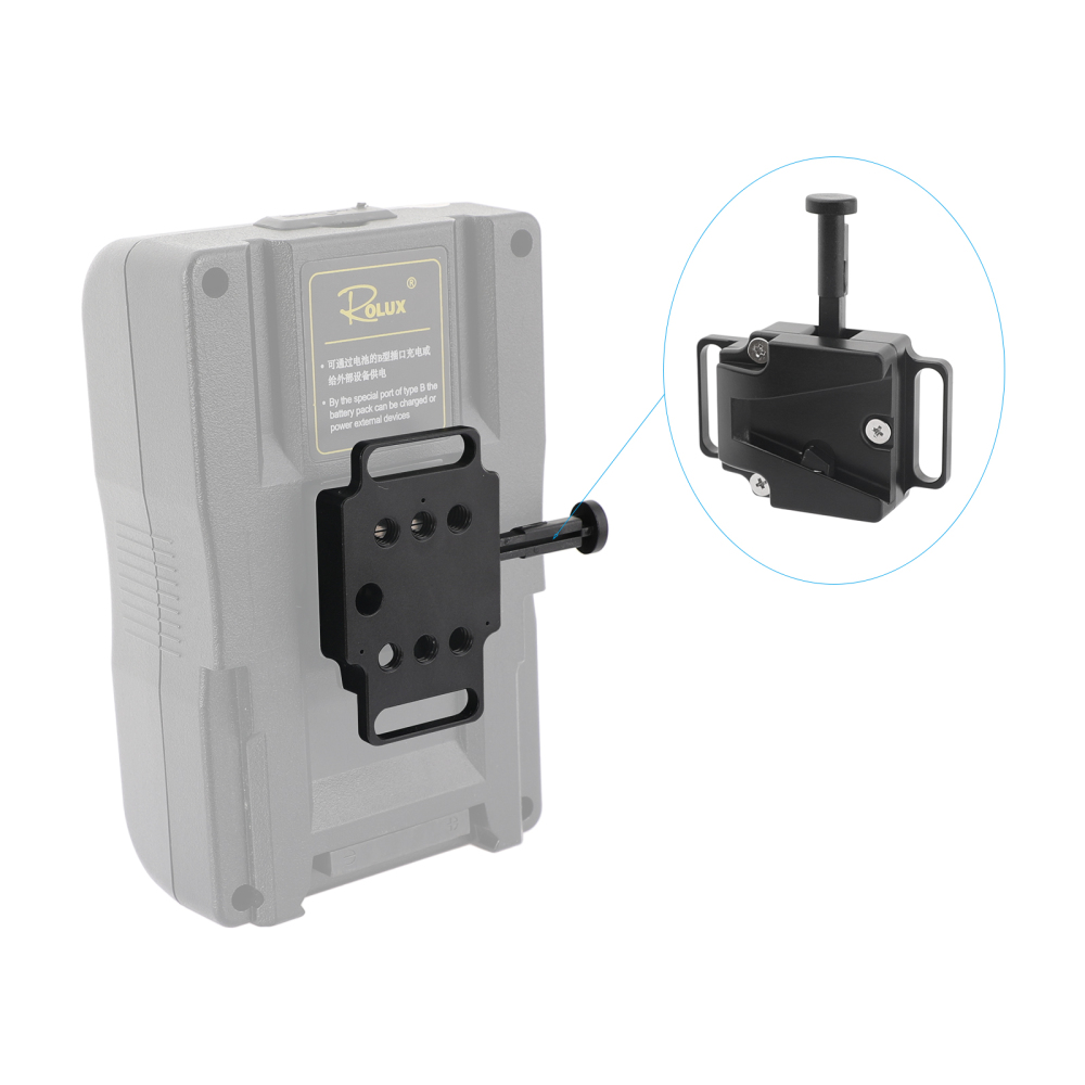 CAMVATE Universal V-Lock Female Quick Release Adapter With 1/4" Mounting Points & Grooves For DSLR Camera Battery