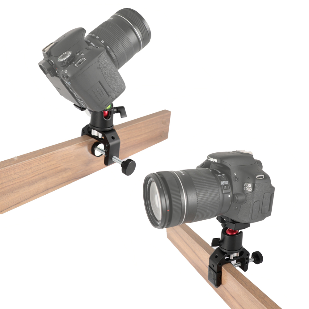 CAMVATE 360° Rotated Tripod Head Adapter With Quick Release Base Plate 1/4" Mounting Stud + Universal C Clamp For DSLR Camera / Smartphone