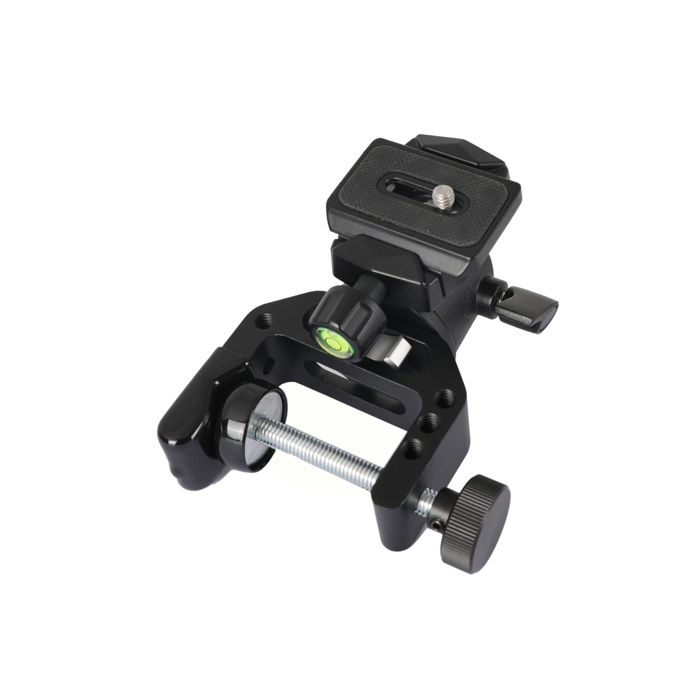 CAMVATE 360° Rotated Tripod Head Adapter With Quick Release Base Plate 1/4" Mounting Stud + Universal C Clamp For DSLR Camera / Smartphone