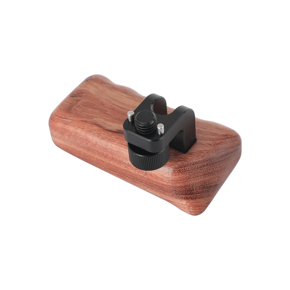 CAMVATE Wooden Hand Grip (Right Side) With 3/8"-16 Thumbscrew Lock Knob & ARRI Locating Pins For DSLR Camera Cage Rig