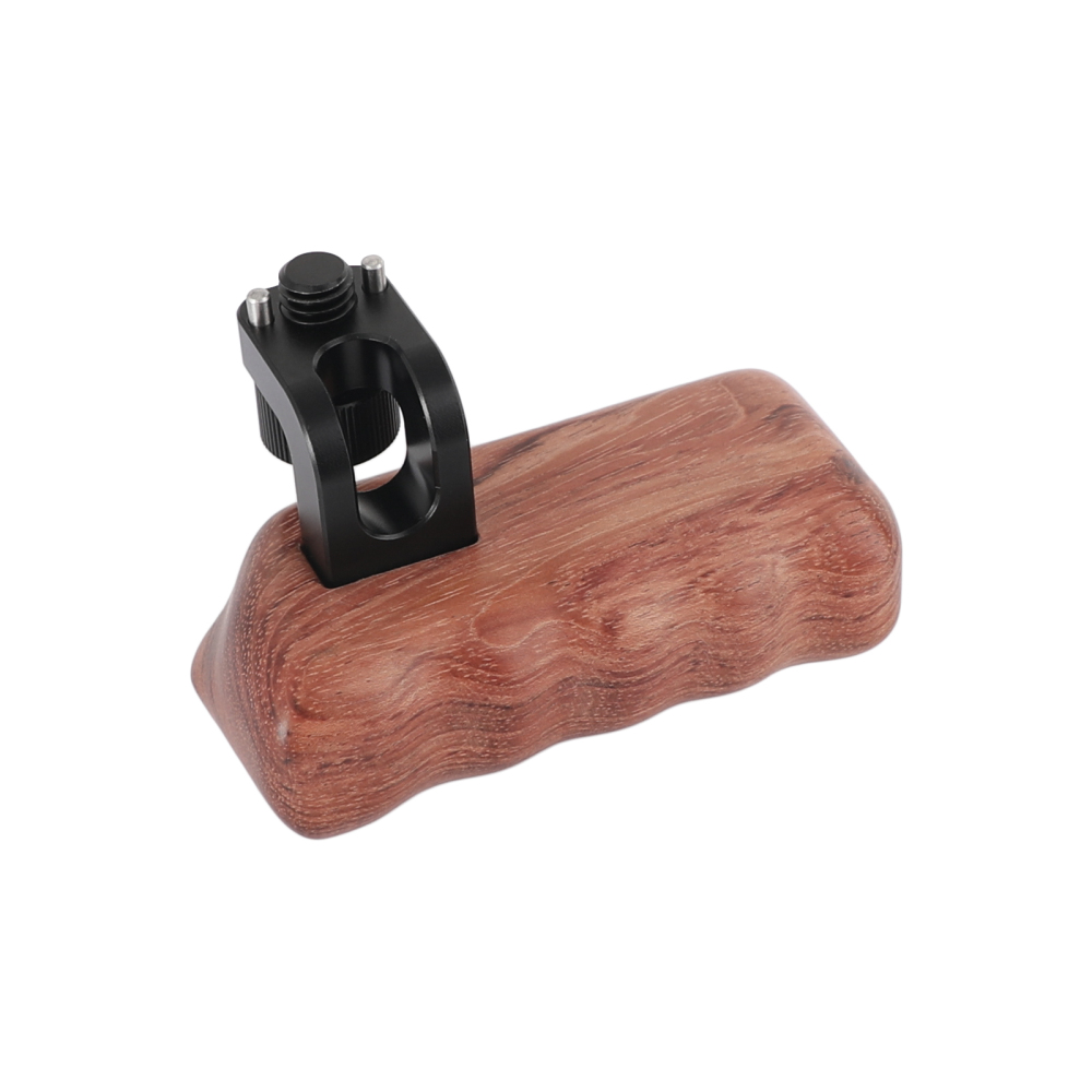 CAMVATE Wooden Hand Grip (Right Side) With 3/8"-16 Thumbscrew Lock Knob & ARRI Locating Pins For DSLR Camera Cage Rig