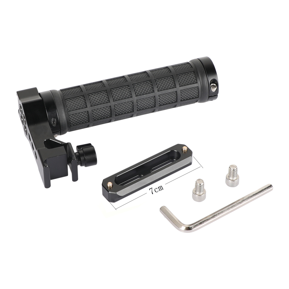CAMVATE Quick Release NATO Top Handle Grip (Rubber-covered) With 70mm NATO Safety Rail For DSLR Camera Cage Rig