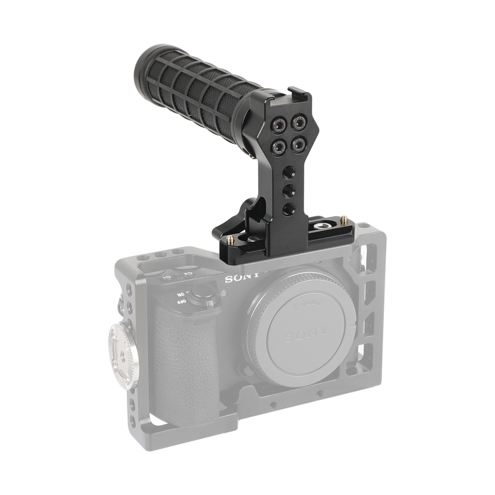 CAMVATE Quick Release NATO Top Handle Grip (Rubber-covered) With 70mm NATO Safety Rail For DSLR Camera Cage Rig
