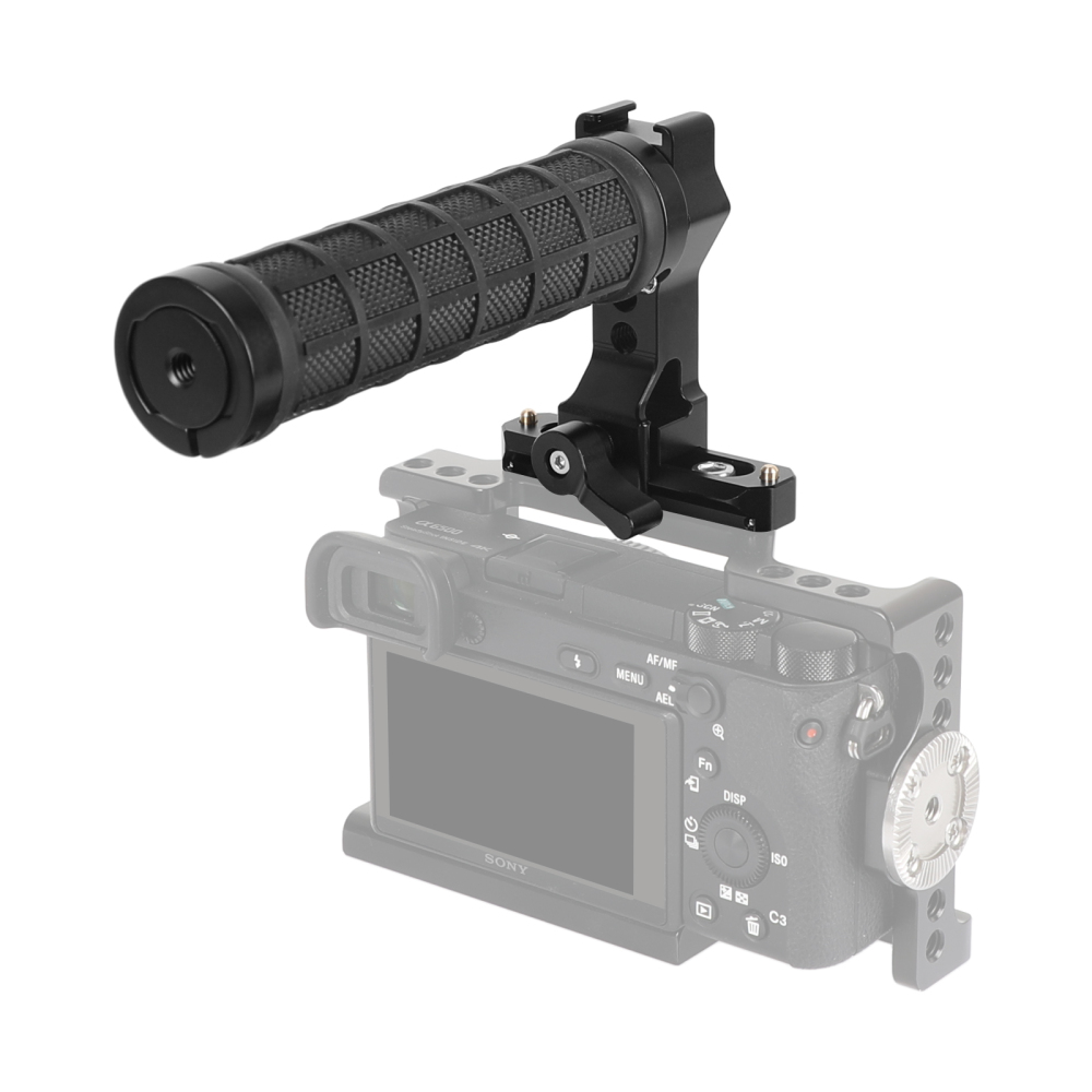 CAMVATE Quick Release NATO Top Handle Grip (Rubber-covered) With 70mm NATO Safety Rail For DSLR Camera Cage Rig