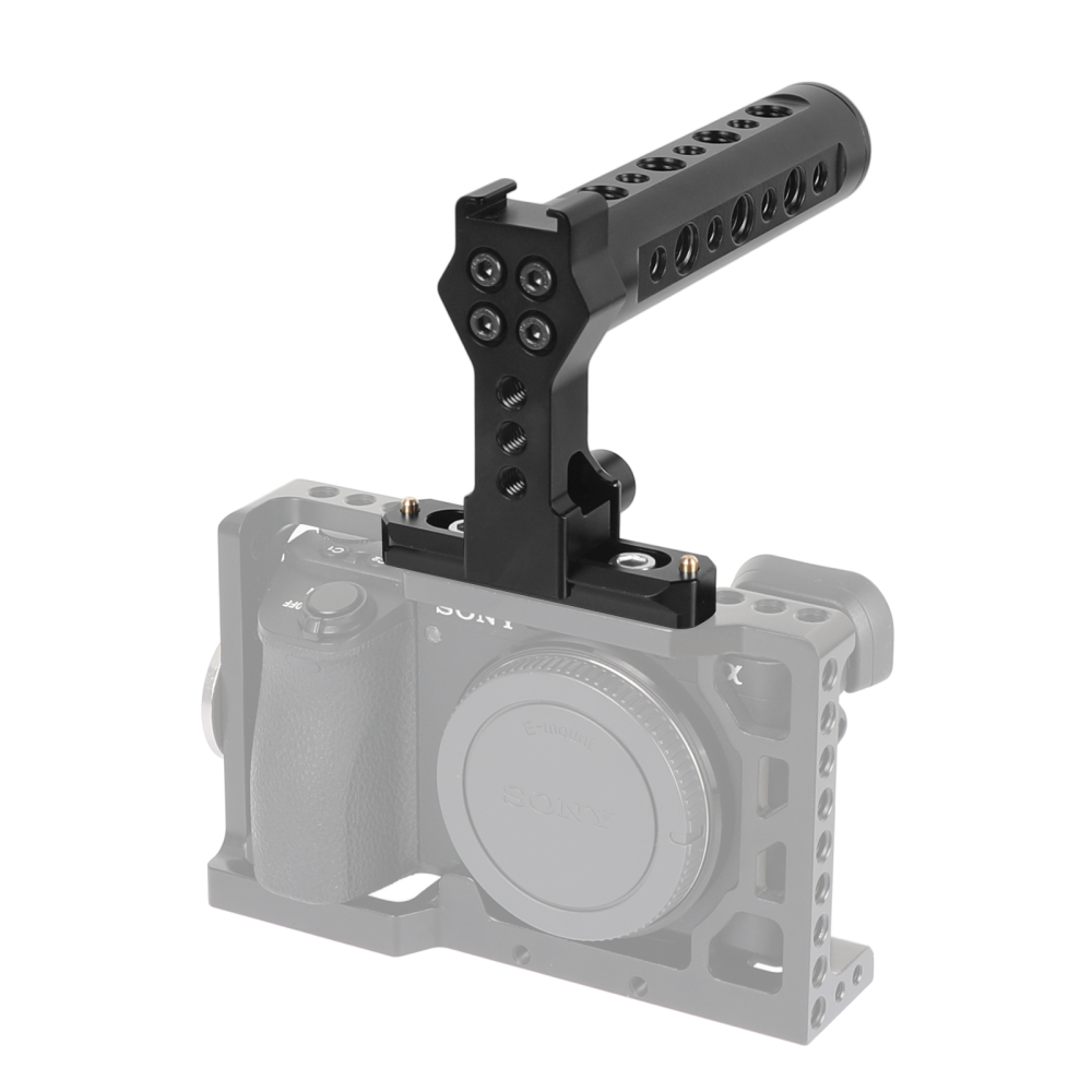 CAMVATE Aluminum Top Cheese Handle Grip With Quick Release NATO Clamp And 70mm NATO Safety Rail For DSLR Camera Cage Rig