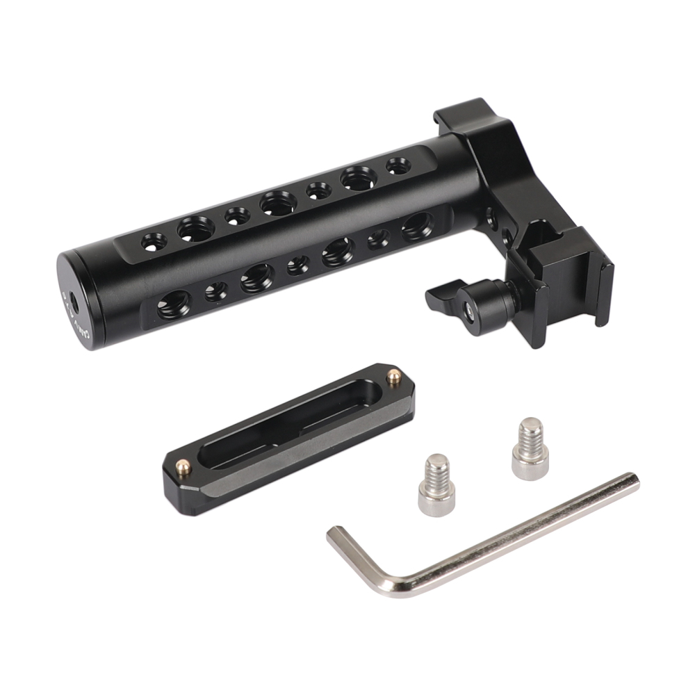 CAMVATE Aluminum Top Cheese Handle Grip With Quick Release NATO Clamp And 70mm NATO Safety Rail For DSLR Camera Cage Rig