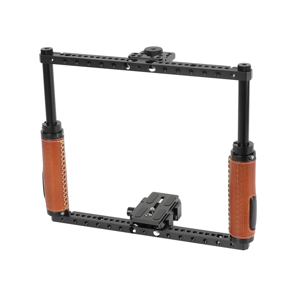 CAMVATE Adjustable Full Frame Cage Rig With Quick Release Manfrotto Baseplate For Large DSLRs & DSLR With Battery Grip
